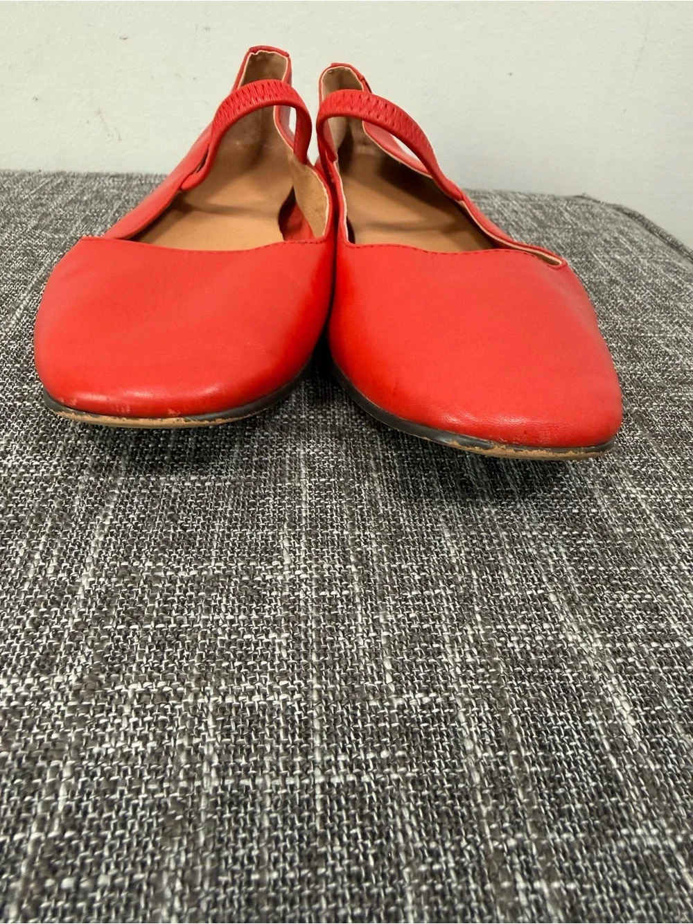Madewell The Greta Ballet Flat Kilt Red Leather Mary Jane Square Toe Size 6.5 - Picture 10 of 11